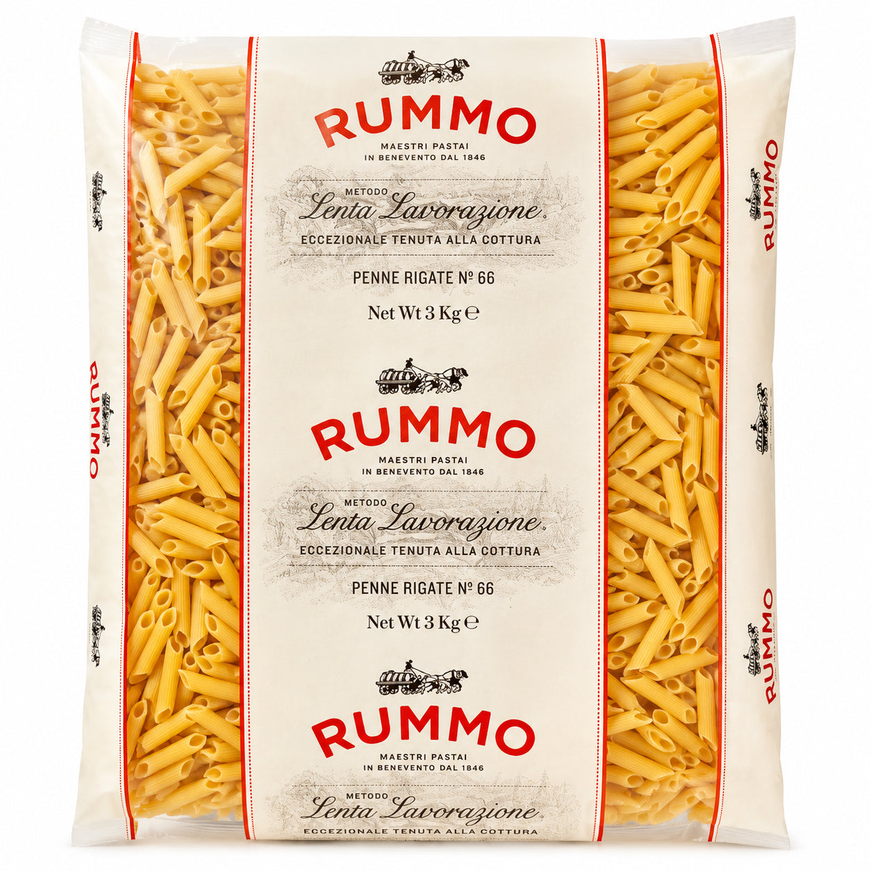 Paste Penne rigate nr. 66 3kg - Rummo