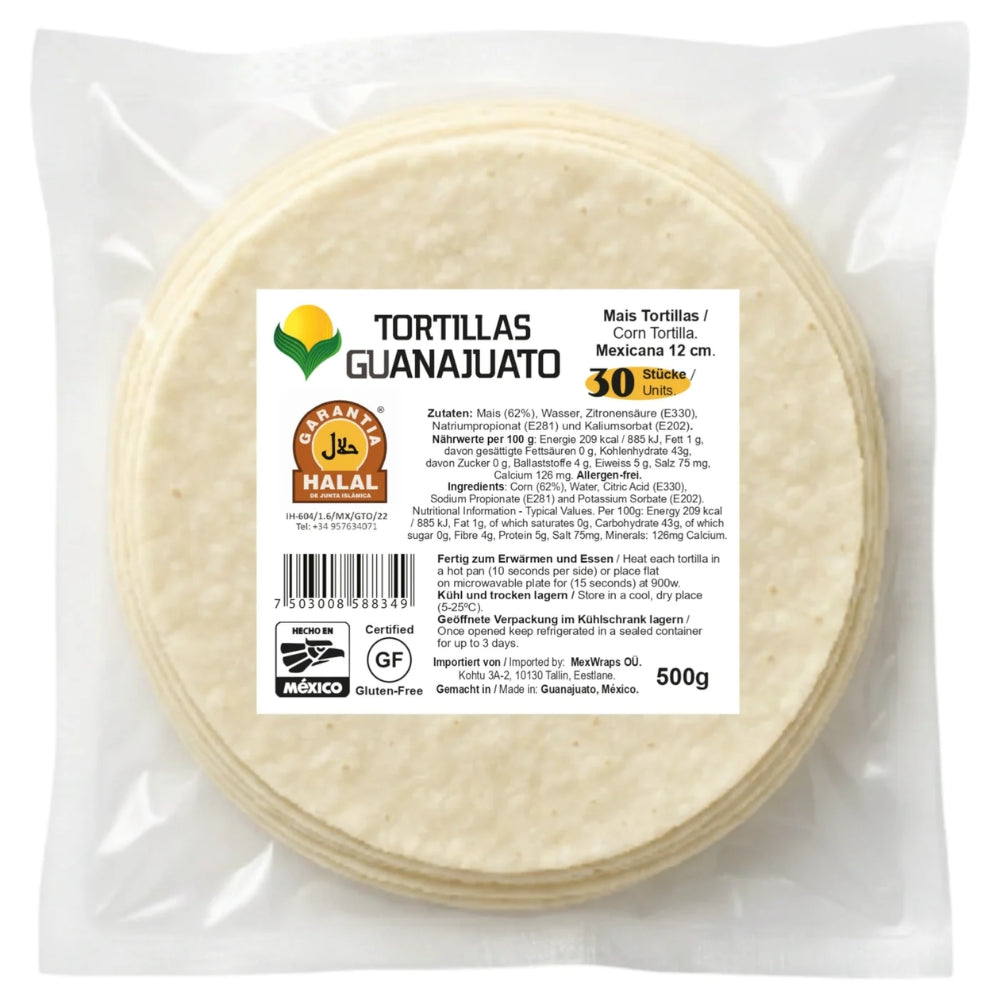 Tortilla mexicana din porumb alb Mexicana 12 cm 500 g