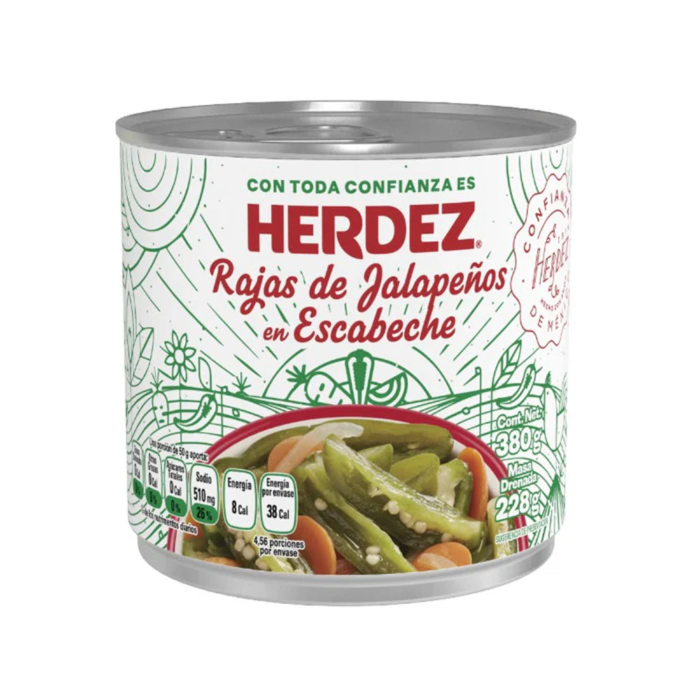 Ardei Jalapeno fasii 390g – Herdez