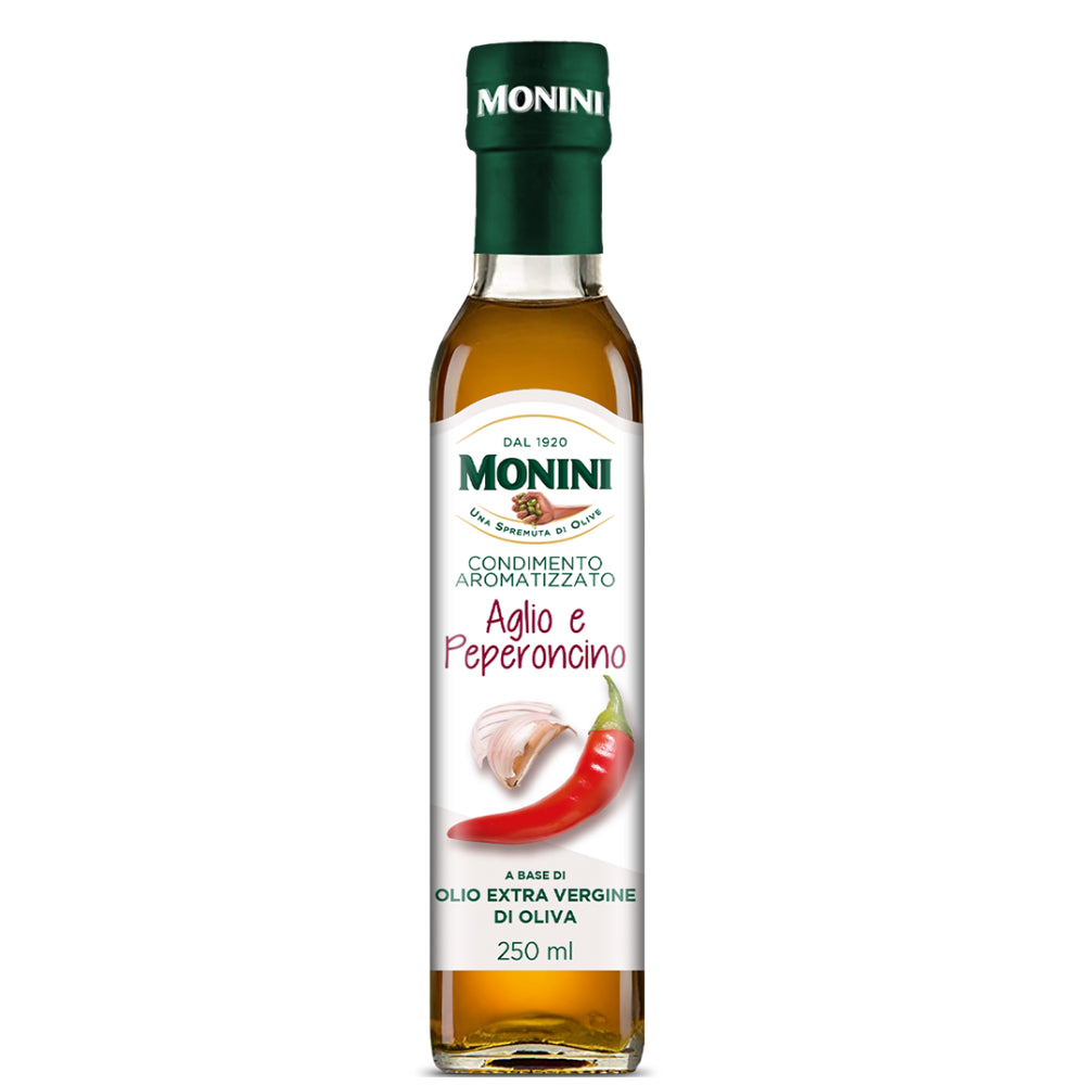 Ulei de masline extravirgin aromatizat cu usturoi si chili – 250 ml – Monini