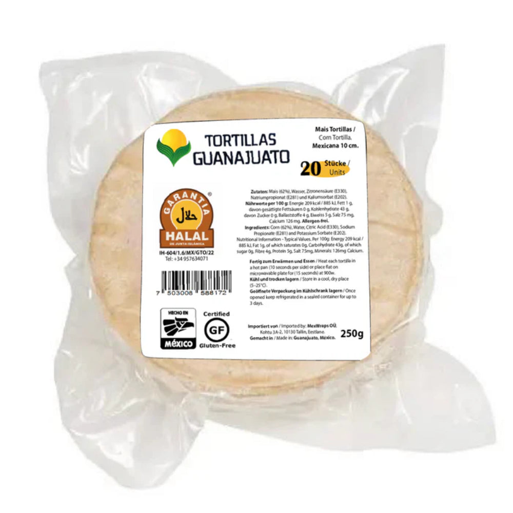 Tortilla mexicana din porumb alb 10cm, 250g – Maiz Guanajuato