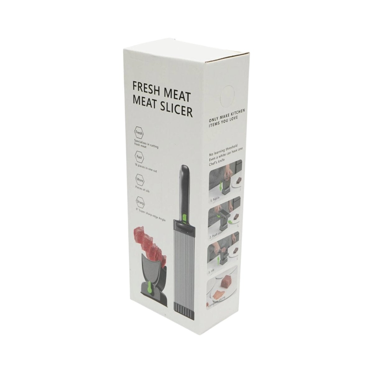 Feliator manual pentru carne cu 17 lame inox - taiere felii, fasii si cuburi 2/4 mm