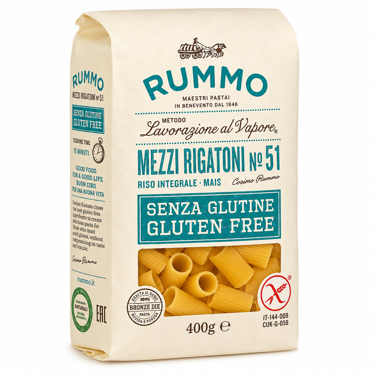 Paste Mezzi rigatoni nr. 51 fara gluten 400g - Rummo