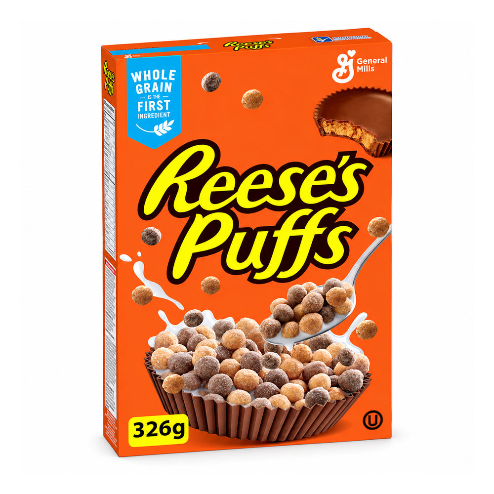 Cereale Puffs cu ciocolata si unt de arahide 326g – Reese's