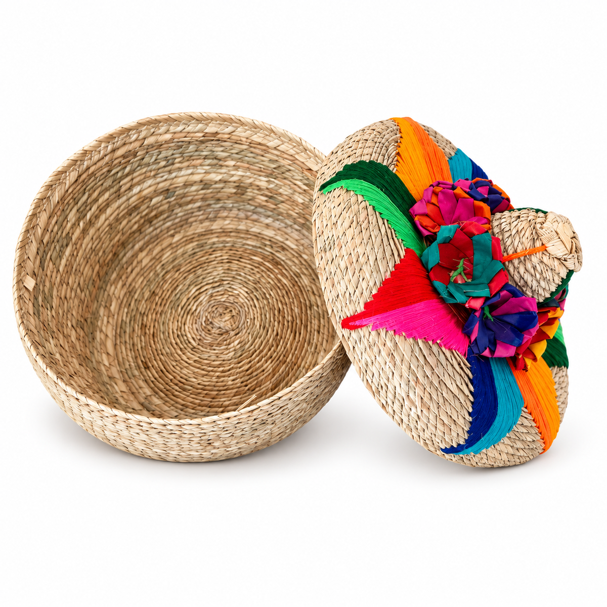 Cos traditional mexican pentru pastrarea calda a tortillelor – din frunze de palmier, lucrat manual