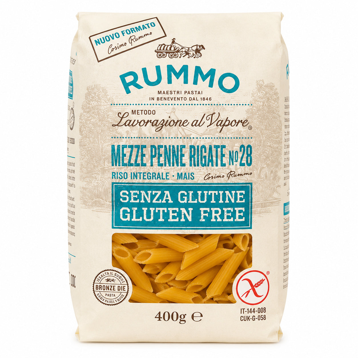 Paste Mezze penne nr. 28 fara gluten 400g - Rummo