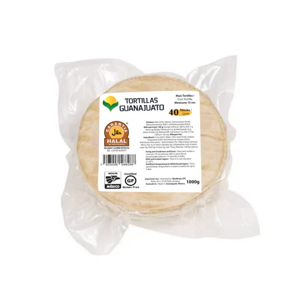 Tortilla mexicana din porumb alb 15cm, 1kg – Maiz Guanajuato